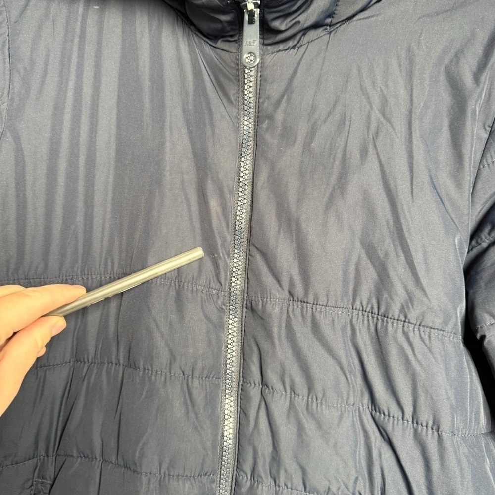 Abercrombie Kids Fleece Lined Puffer Coat Jacket Boys 15/16 Navy Water Resistant - Picture 4 of 15